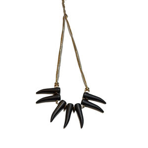 Aldo Wolf Claw Gold and Black Pendant Necklace